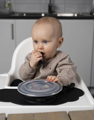 Herobility - talerzyk Eco Baby Plate - czarny