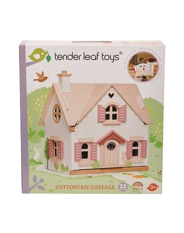 Drewniany dwupiętrowy domek dla lalek z wyposażeniem, Tender Leaf Toys tender leaf toys