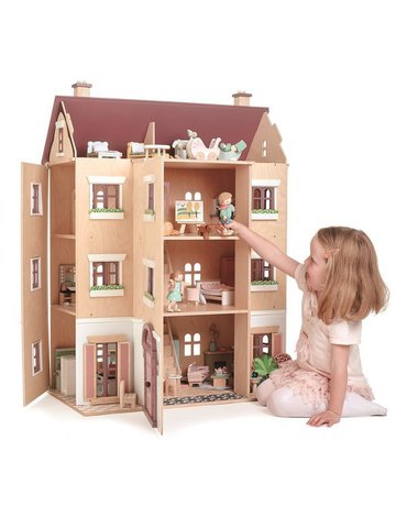 Drewniany czteropiętrowy domek dla lalek, Tender Leaf Toys tender leaf toys