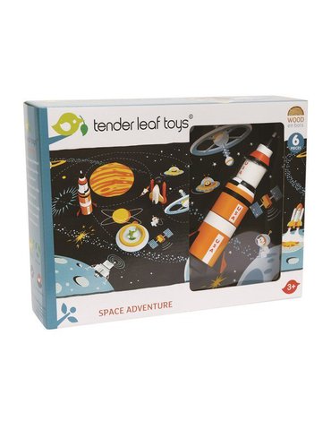 Mata z kosmicznymi, drewnianymi elementami - Przygoda w Kosmosie, Tender Leaf Toys tender leaf toys