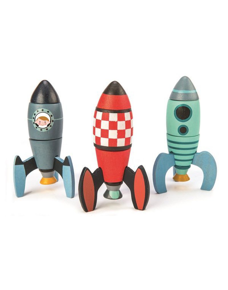 Drewniane rakiety kosmiczne, zabawka konstrukcyjna, Tender Leaf Toys tender leaf toys