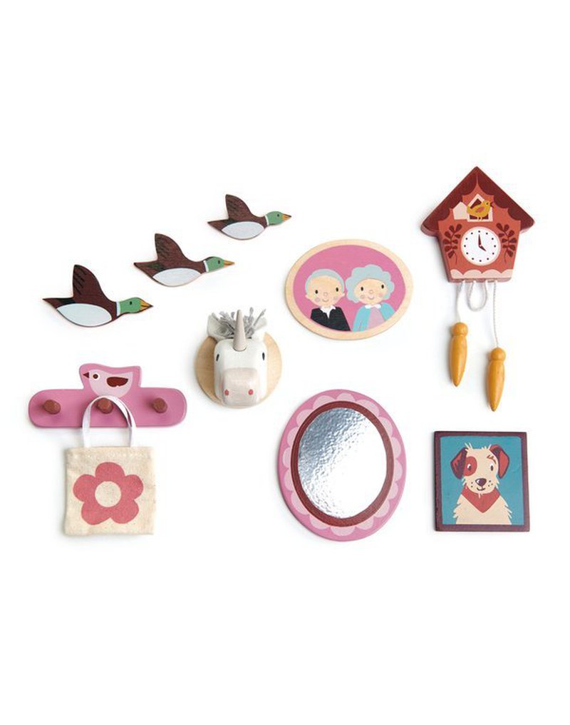 Drewniane akcesoria do domku dla lalek - dekoracje ścienne, Tender Leaf Toys tender leaf toys