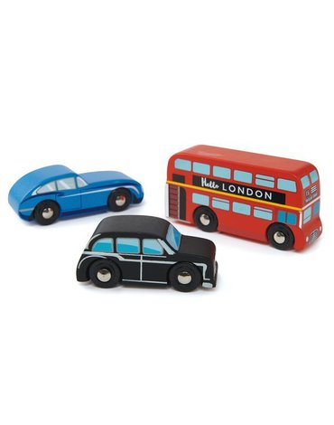 Drewniany zestaw samochodów - Londyn, 3 sztuki, Tender Leaf Toys tender leaf toys