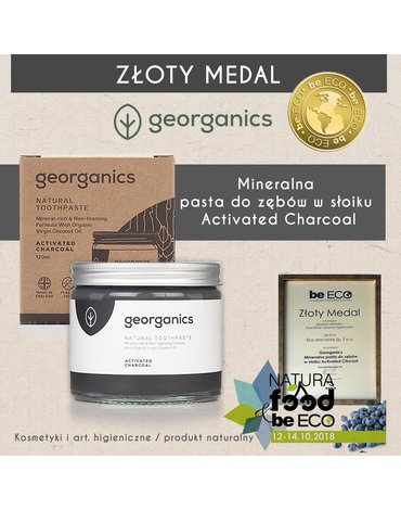 Georganics, Mineralna pasta do zębów w słoiku Activated Charcoal, 120ml GEORGANICS