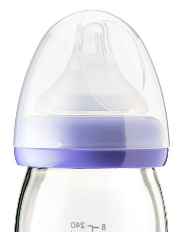 Lansinoh, Butelka szklana ze smoczkiem NaturalWave, 240 ml