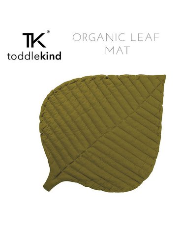 TODDLEKIND Mata do zabawy z bawełny organicznej w kształcie liścia Leaf Mat Sand Castle