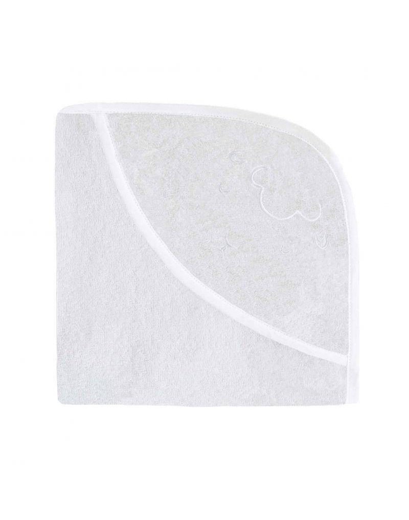 Effiki - Ręcznik z kapturkiem - Owieczka, Biały z białą lamówką 95 x 95 cm