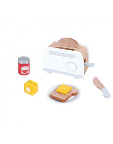 Lelin - Drewniany toster szary zabawka dla dziecka