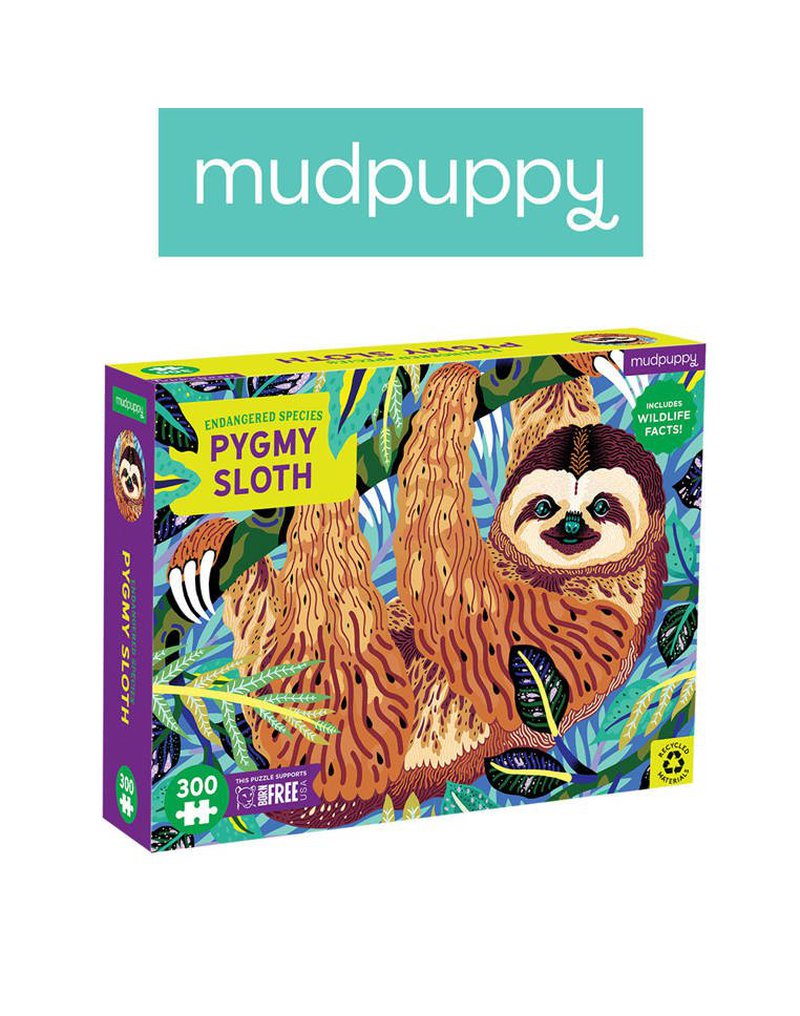 Mudpuppy Puzzle edukacyjne Zagrożone gatunki Leniwiec karłowaty 300 elementów 7+