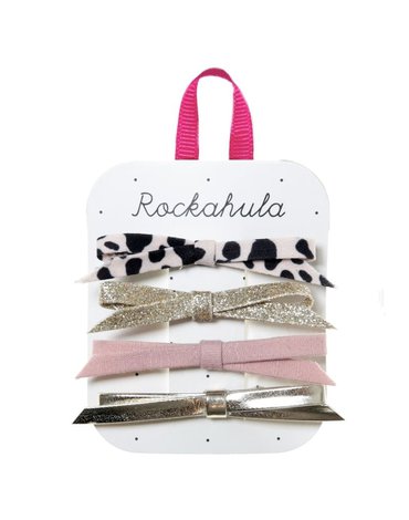 Rockahula Kids - 4 spinki do włosów Lily Leopard Skinny Bow  Set
