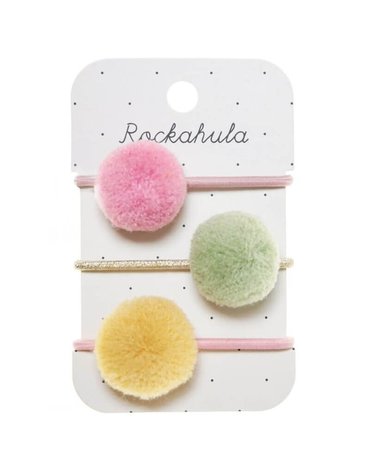 Rockahula Kids - 3 gumki do włosów Secret Garden Pom Pom