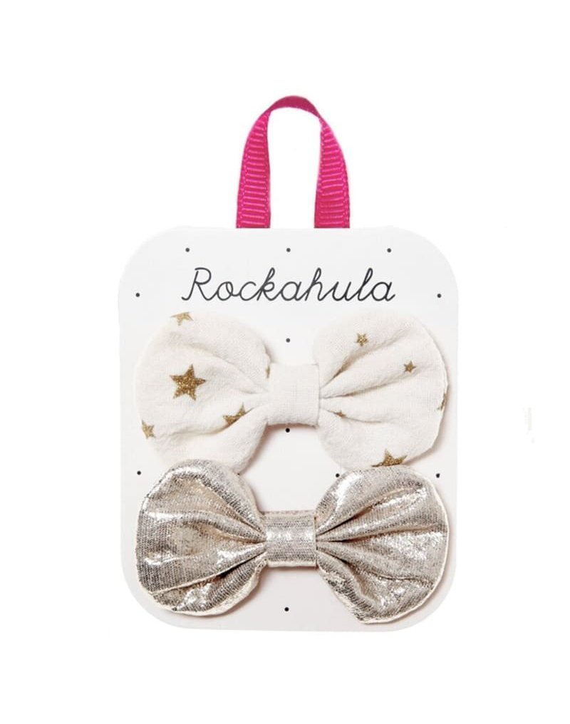 Rockahula Kids - 2 spinki do włosów Scattered Stars Bow Ivory