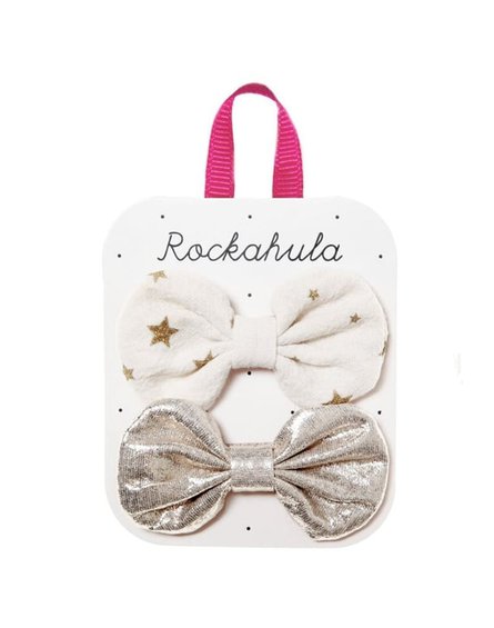 Rockahula Kids - 2 spinki do włosów Scattered Stars Bow Ivory