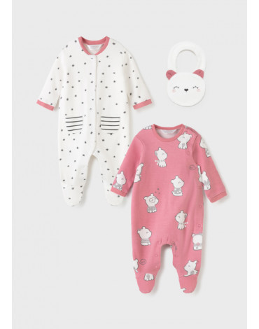 MAYORAL - Zestaw 2 piżamek ECOFRIENDS dla noworodka dziewczynki