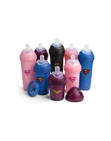 Herobility - butelka antykolkowa Herobottle 340 ml, Supergirl + smoczek L (4 m+)