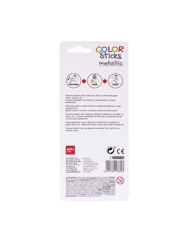 Farby w kredce metaliczne Apli Kids - 2 kolory
