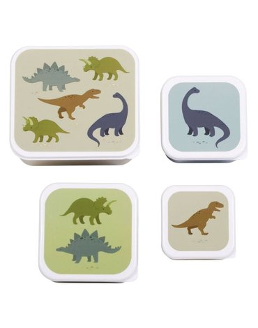 A Little Lovely Company - 4 Lunchboxy śniadaniówki Dinozaur