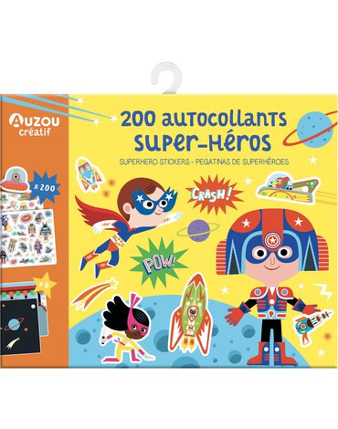 Auzou Zestaw 200 naklejek Super bohaterowie z planszami 99168