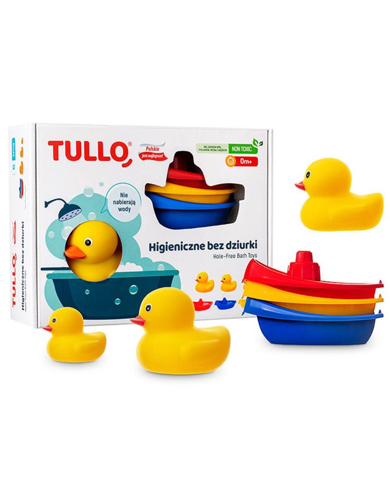 Tullo - Zestaw kaczuszek do kąpieli z łódkami