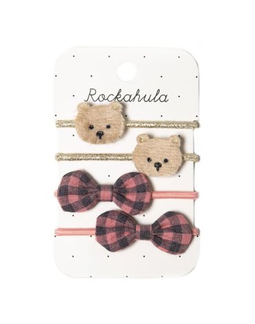 Rockahula Kids - 4 gumki do włosów Teddy Bear