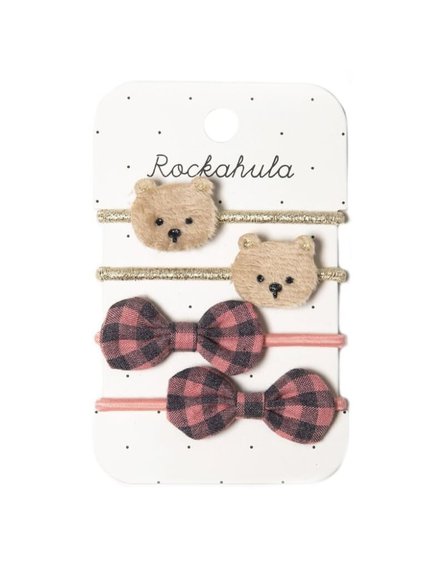 Rockahula Kids - 4 gumki do włosów Teddy Bear