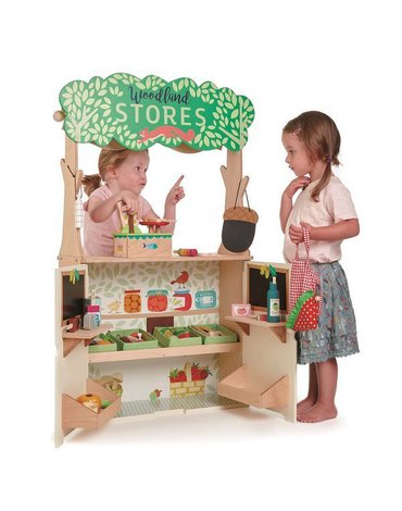 Dwustronny drewniany sklepik i teatrzyk, Tender Leaf Toys tender leaf toys