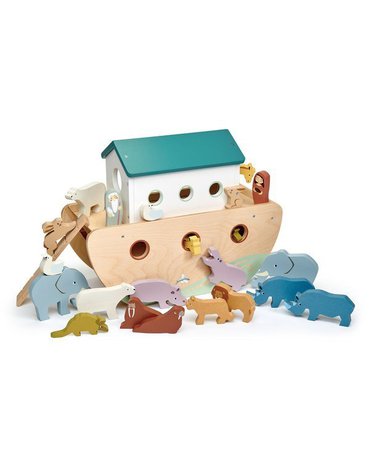 Drewniany statek ze zwierzątkami, Arka Noego, Tender Leaf Toys