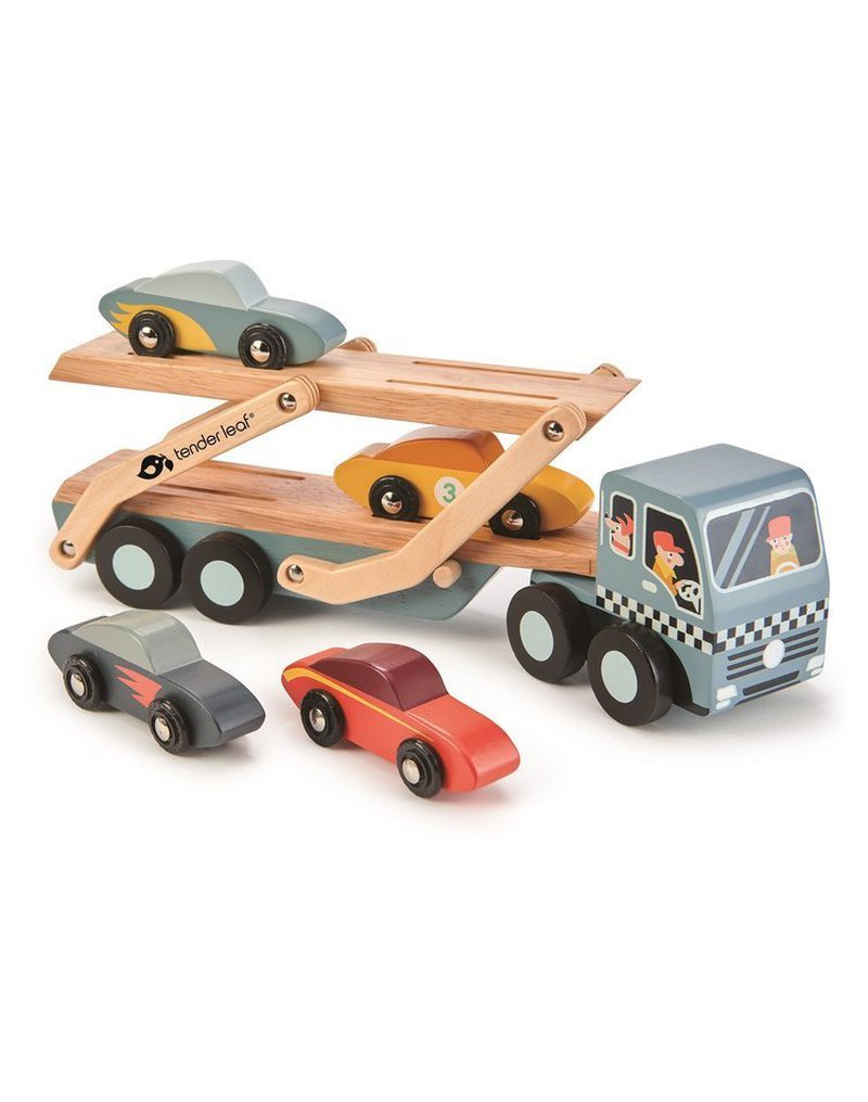 Drewniana laweta z samochodami, Tender Leaf Toys tender leaf toys