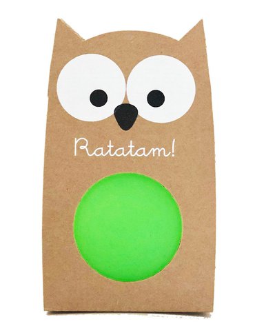 Ratatam - Piłka mini kauczukowa świecąca w ciemnoś ci 6 cm Owl - Green