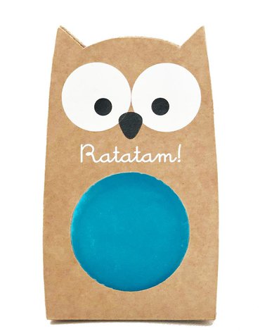 Ratatam - Piłka mini kauczukowa świecąca w ciemnoś ci 6 cm Owl - Blue