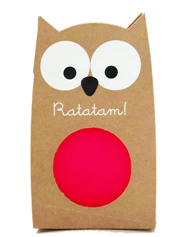 Ratatam - Piłka mini kauczukowa świecąca w ciemnoś ci 6 cm Owl - Pink