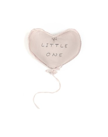 Hi Little One - Poduszka dekoracyjna z organicznego oddychającego BIO  muślinu GOTS HEART BLUSH