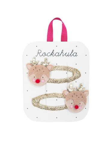 Rockahula Kids - 2 spinki do włosów Little Reindeer