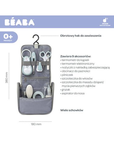 Beaba Kosmetyczka z 9 akcesoriami do pielęgnacji niemowląt green blue