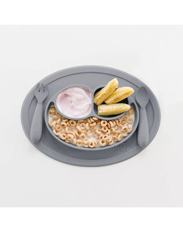 EZPZ Komplet naczyń silikonowych Mini Feeding Set szary