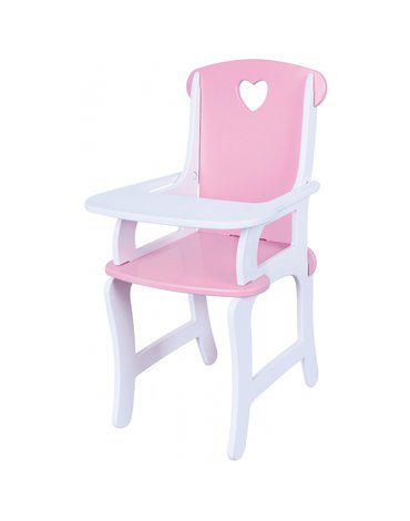 Viga Toys - Drewniane krzesełko do karmienia lalek Viga