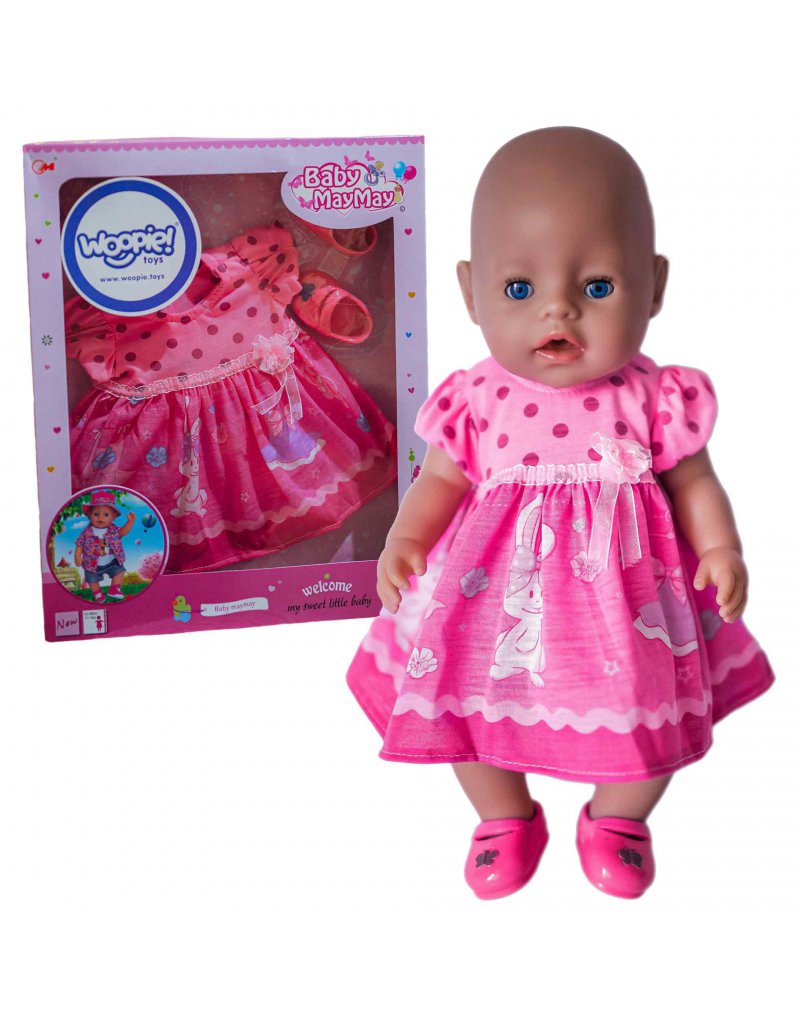 WOOPIE Ubranko dla Lalki Różowa Sukienka Króliczek 43-46 cm Woopie
