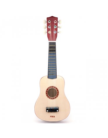 Viga Toys - Viga Drewniana gitara dla dzieci Naturalna 21 cali 6 strun