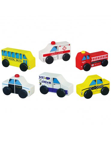 Viga Toys - VIGA Drewniane Pojazdy miejskie małego ratownika