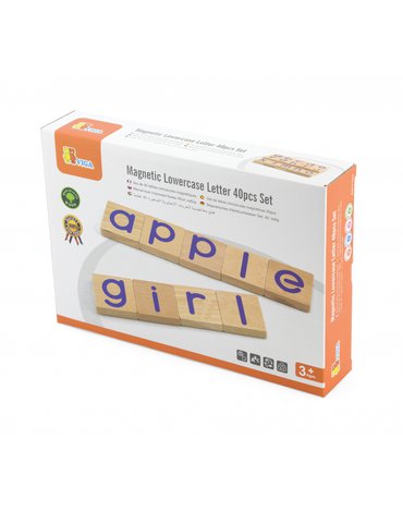 Viga Toys - Zestaw Drewnianych Magnetycznych literek 40 elementów VIGA