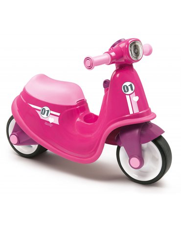 Smoby Różowy jeździk skuter Ciche koła Pink Scooter