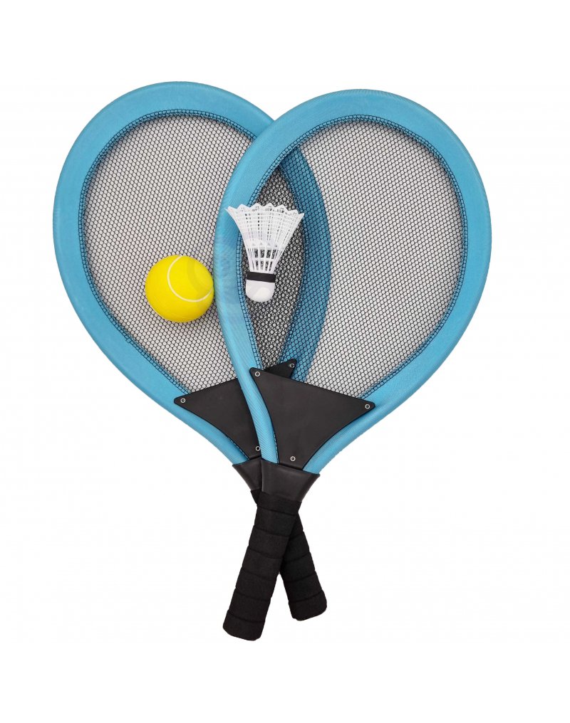 WOOPIE Duże Rakietki do Tenisa Badminton dla Dzieci Zestaw + Piłka Lotka Woopie
