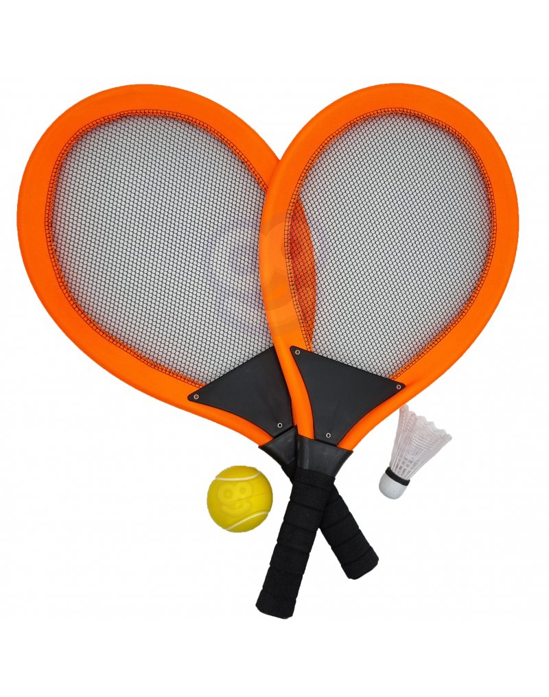 WOOPIE Duże Rakietki do Tenisa Badminton dla Dzieci Zestaw + Piłka Lotka Woopie