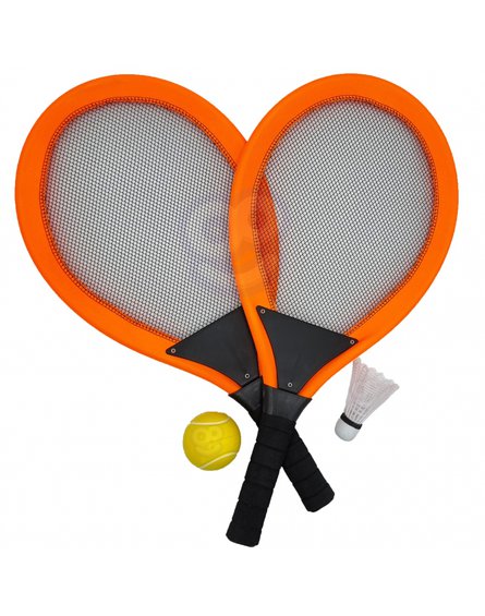 WOOPIE Duże Rakietki do Tenisa Badminton dla Dzieci Zestaw + Piłka Lotka
