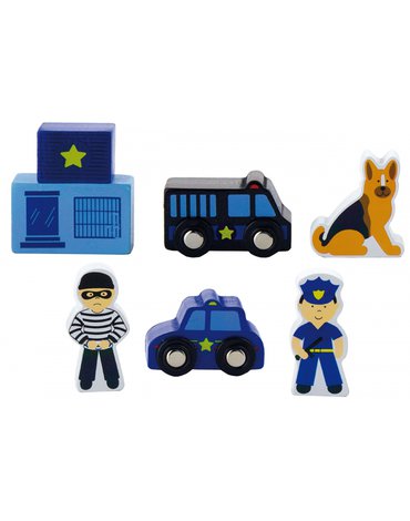 Viga Toys - Viga Zestaw figurek - Policja - Akcesoria do kolejki