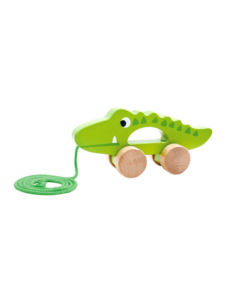 TOOKY TOY Drewniana Krokodyl do Ciągnięcia Pchania na Sznurku Tooky Toy