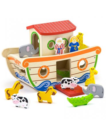 Viga Toys - Viga Drewniana Arka Noego z Figurkami zwierząt 13 elementów