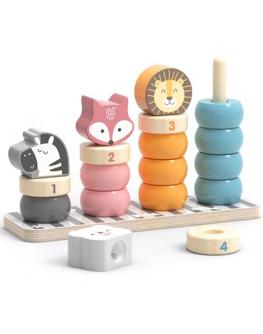 Viga Toys - Drewniana Układanka Edukacyjna ze Zwierzątkami VIGA PolarB