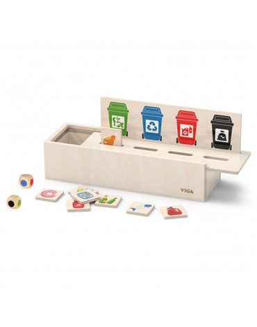 Viga Toys - VIGA Układanka Gra edukacyjna drewniana do nauki sortowania śmieci