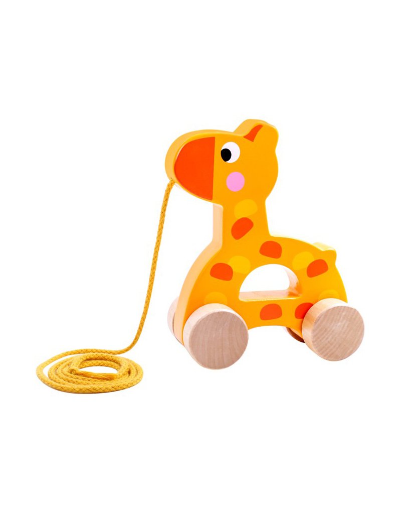 TOOKY TOY Drewniana Żyrafa do Ciągnięcia za Sznureczek Tooky Toy